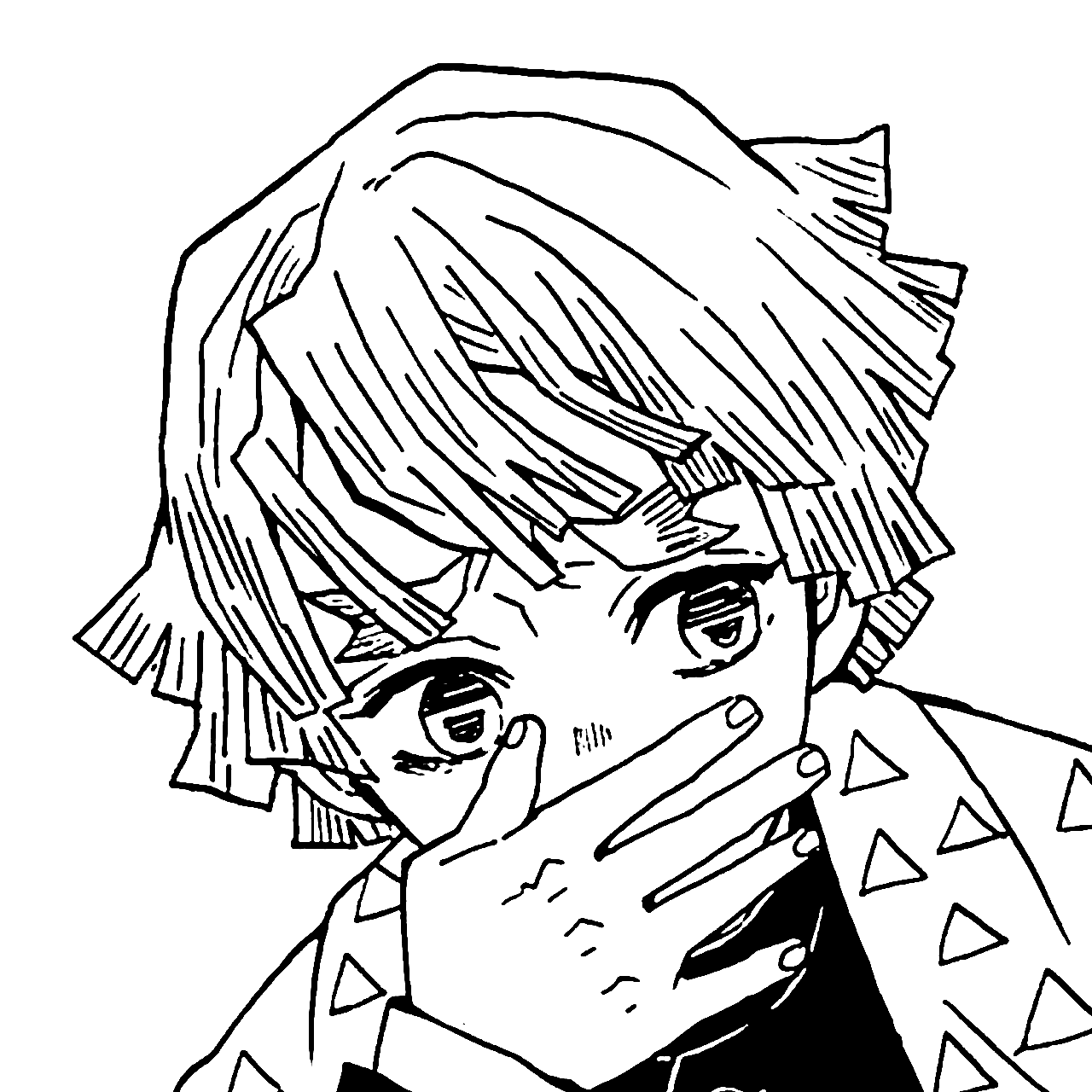 Agatsuma Zenitsu in Demon Slayer Coloring Pages