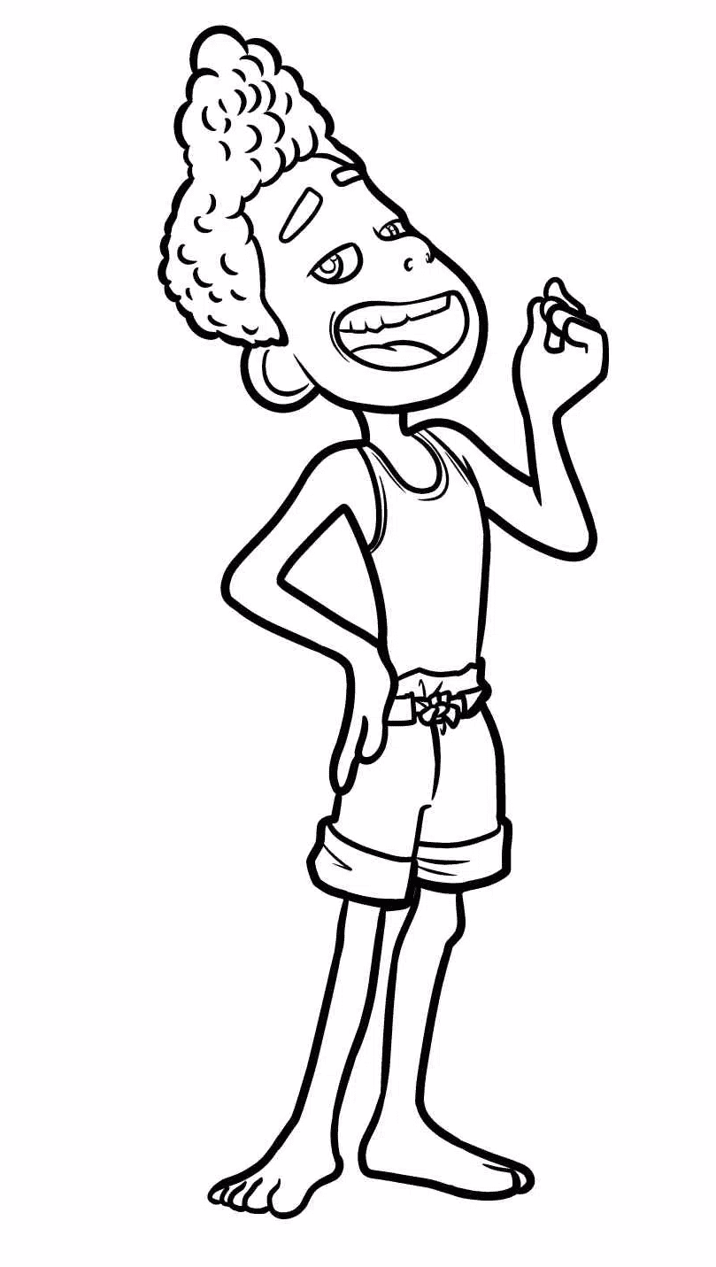 Alberto from Luca Disney Pixar Coloring Pages
