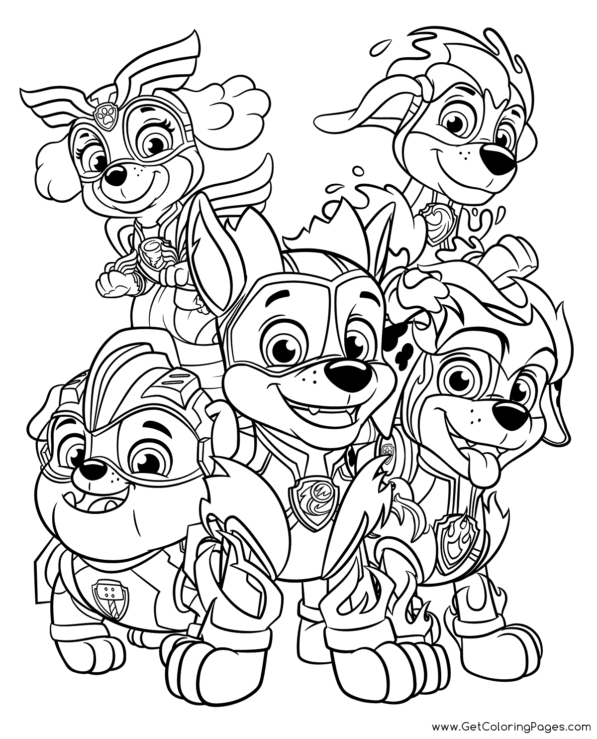 Amazing Mighty Pups Coloring Page