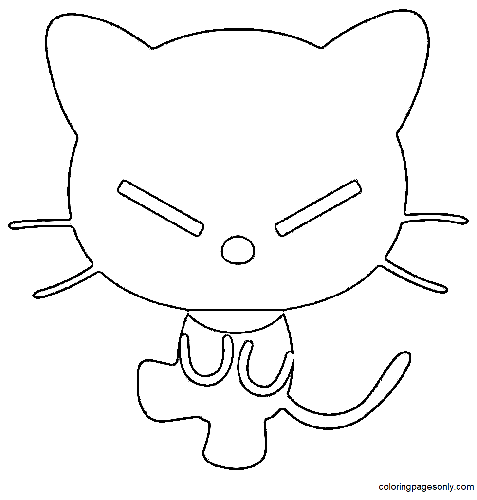 Angry Chococat Coloring Page