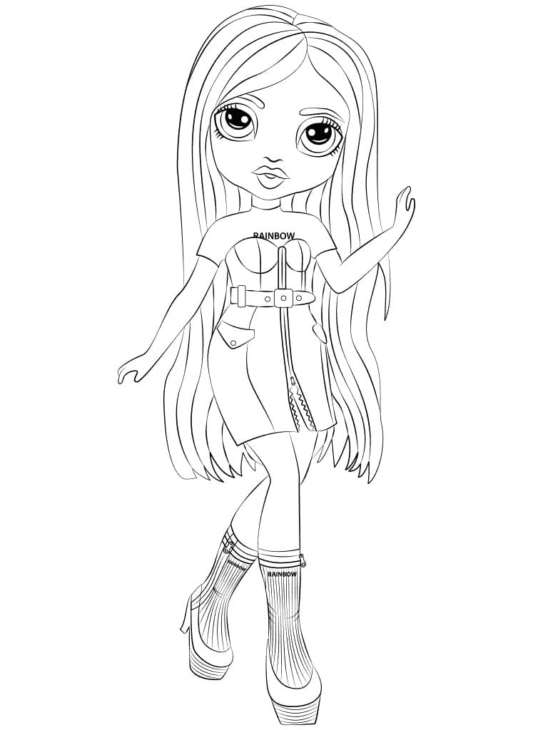 Avery Styles Rainbow High Coloring Page