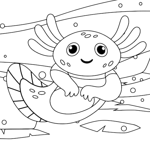 Axolotl Animal Coloring Page