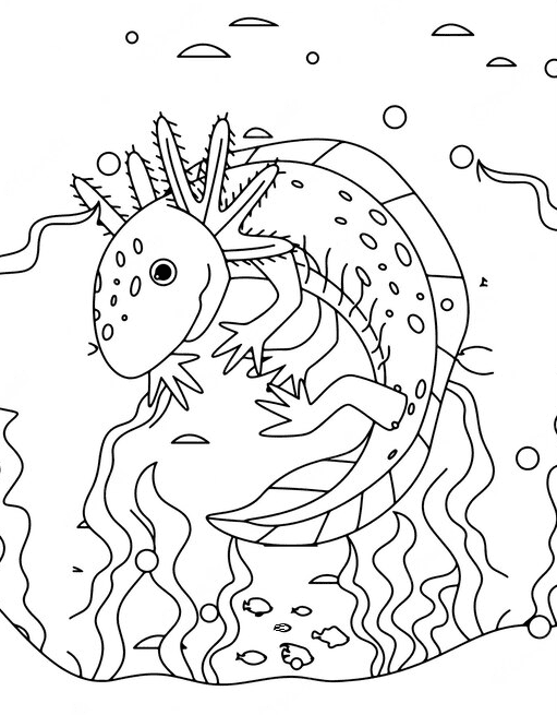 Axolotl to Print Coloring Pages
