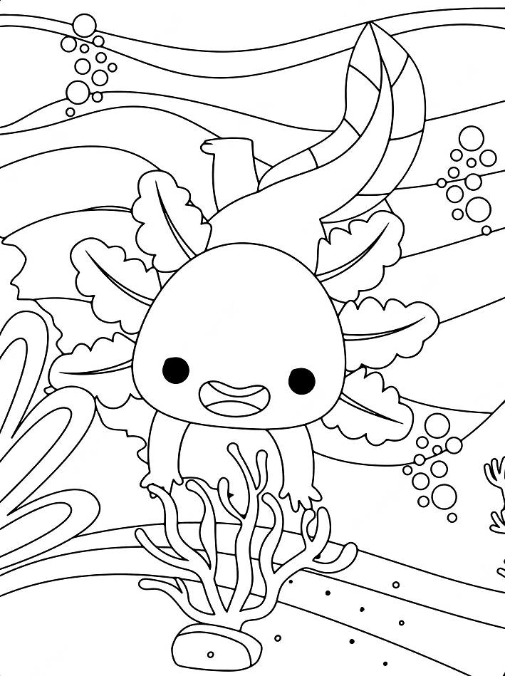 Pagina da colorare di Axolotl
