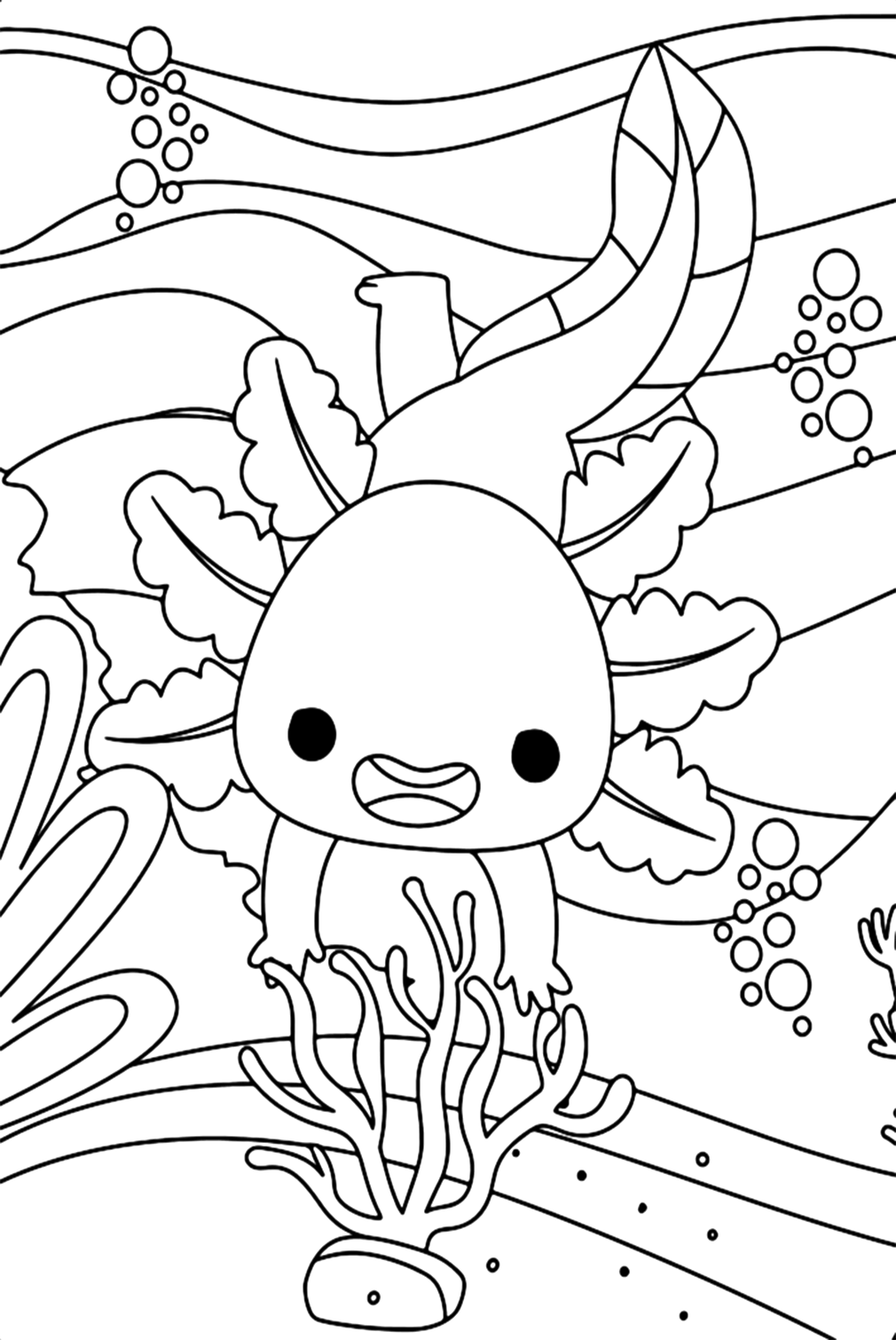 Axolotl Coloring Sheet Coloring Pages