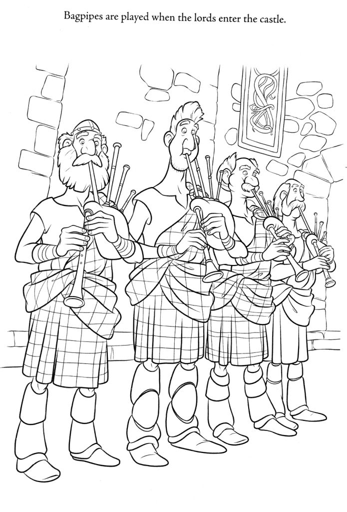 Bagpipes from Brave Coloring Page