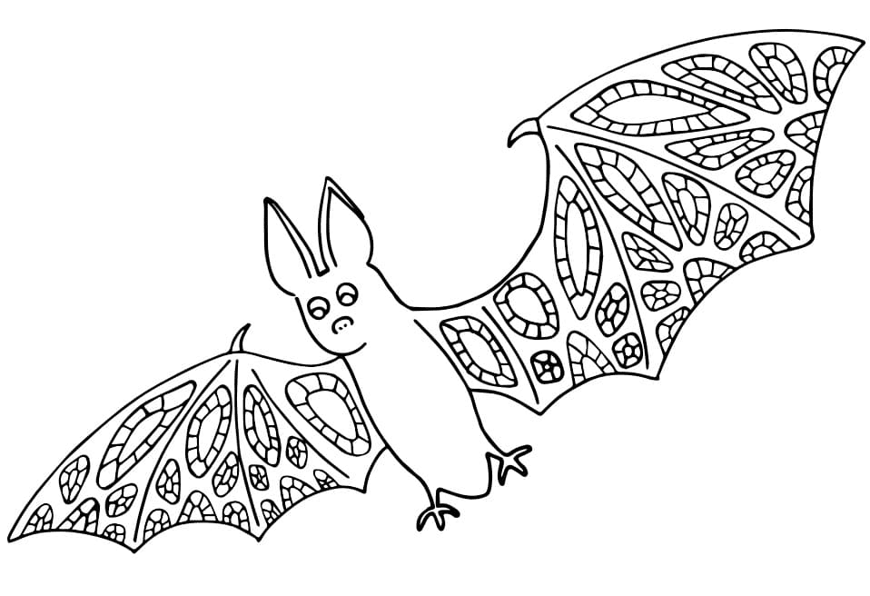 Desenho para colorir de morcego alebrijes