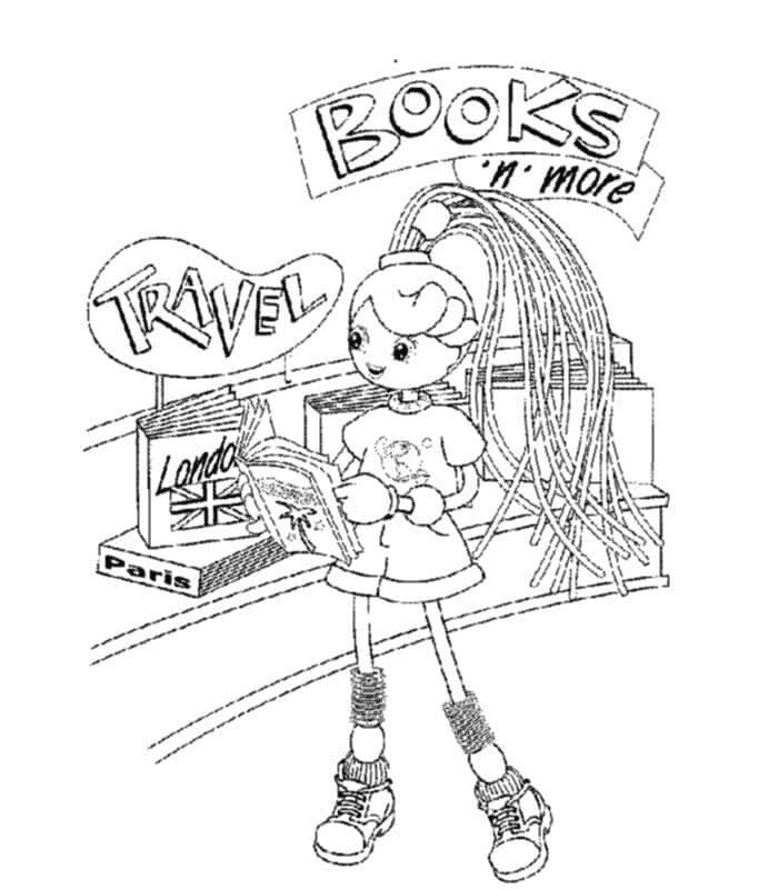 Betty Spaghetti Reading Book Coloring Page