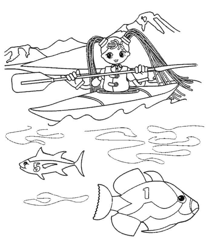 Betty on Boat Coloring Page