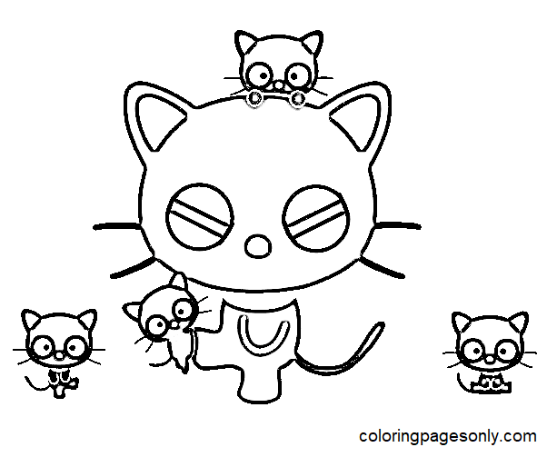 Big And Small Chococats Coloring Pages
