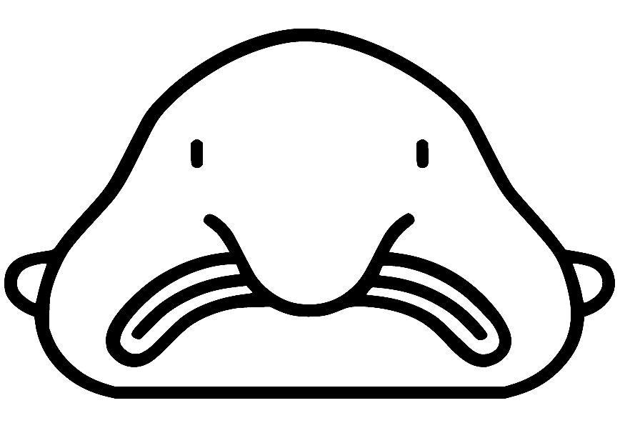 Blobfish Face Coloring Pages