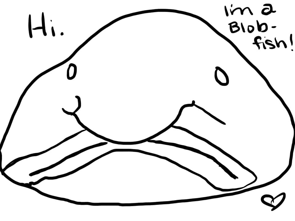 Blobfish is Ugly Coloring Page