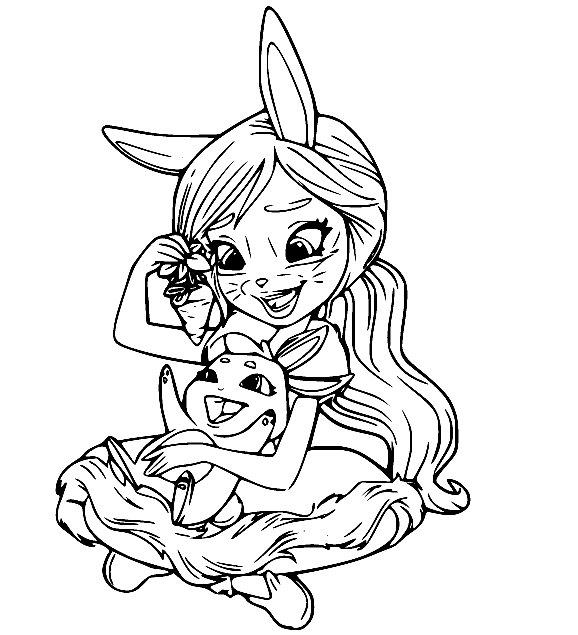 Bree Bunny Feed Twist Carrot Coloring Page