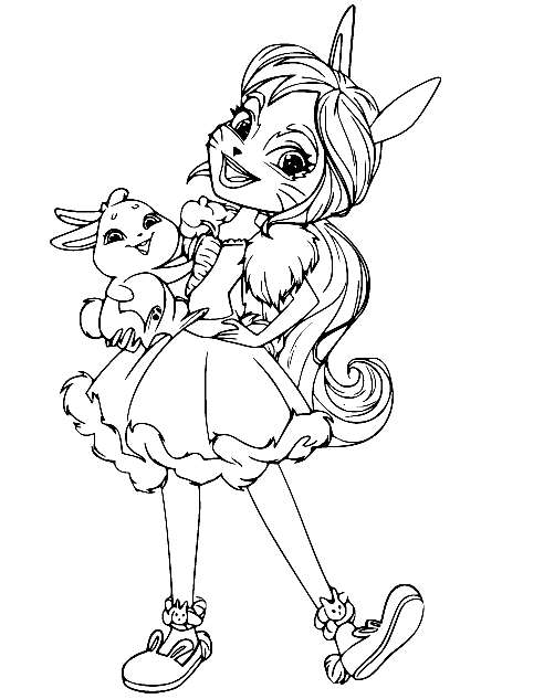Bree Bunny and Twist Coloring Page