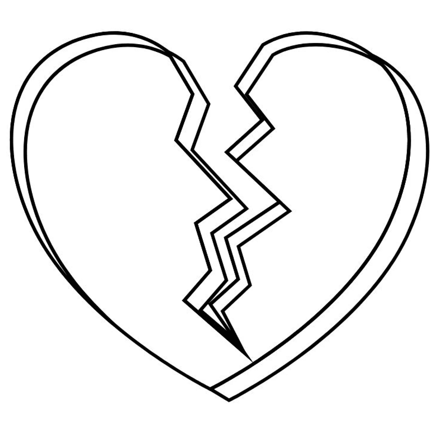 Broken Hearts Coloring Page