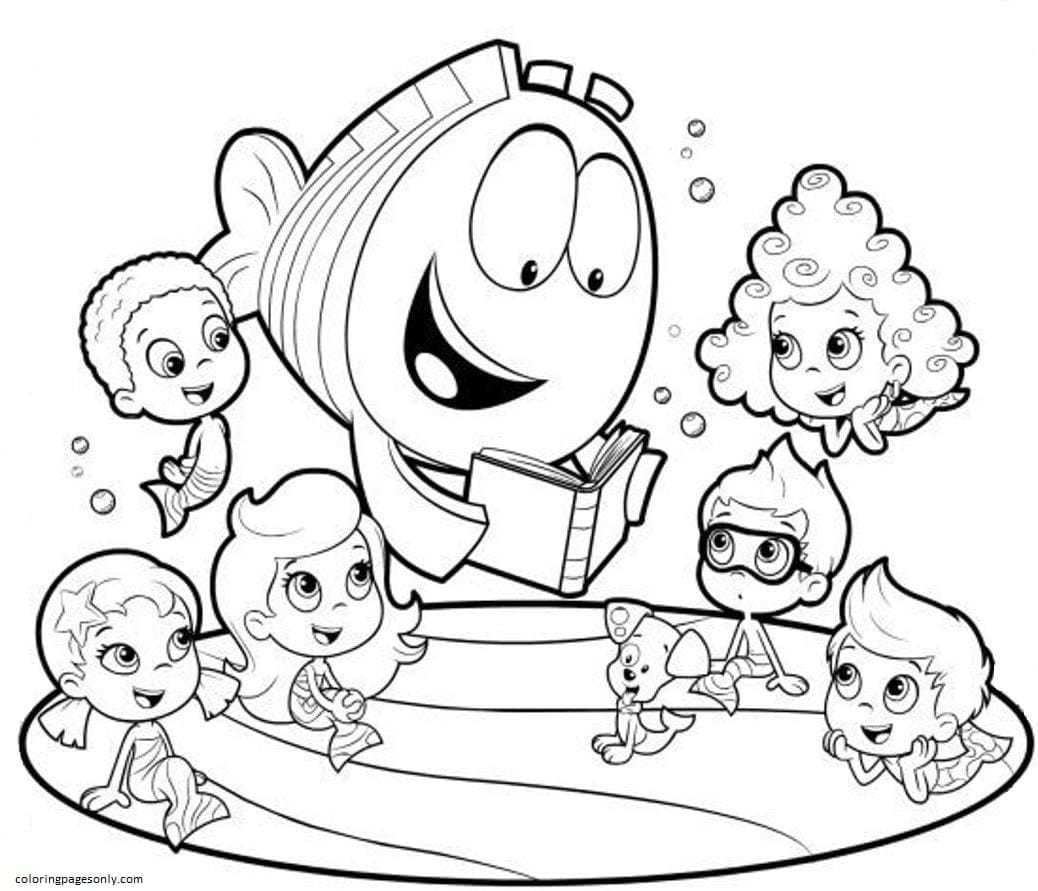 printable coloring pages bubble puppy bubble guppies