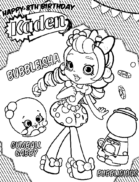 Desenho de Bubbleisha com Gumball Gabby para colorir