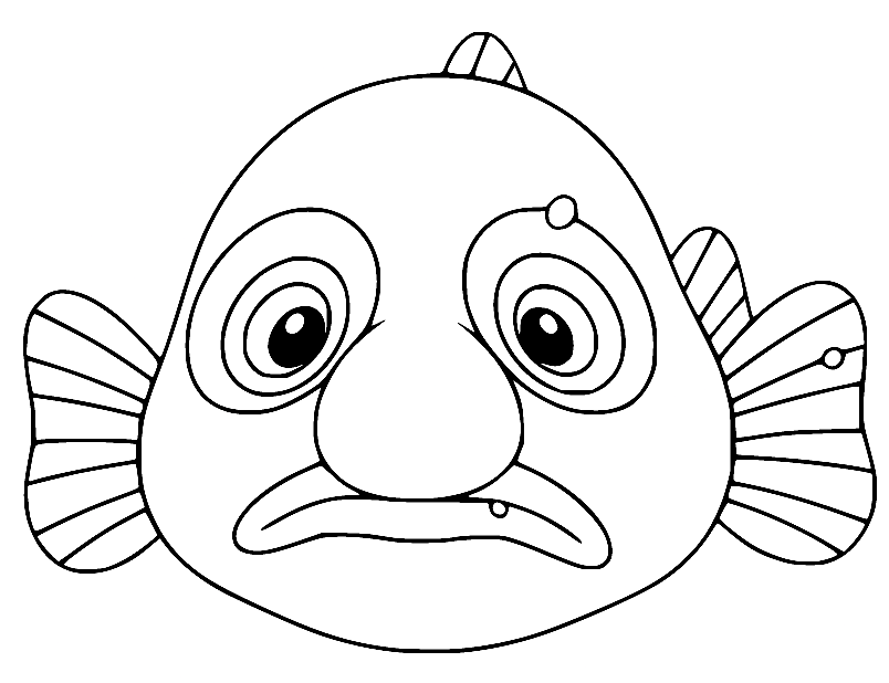 Cartoon Blobfish Coloring Page