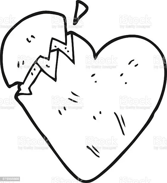 Corazón roto de dibujos animados de Corazones Rotos