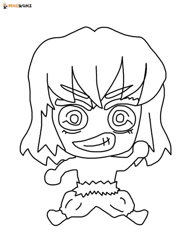 Chibi Inosuke without a Mask Coloring Pages