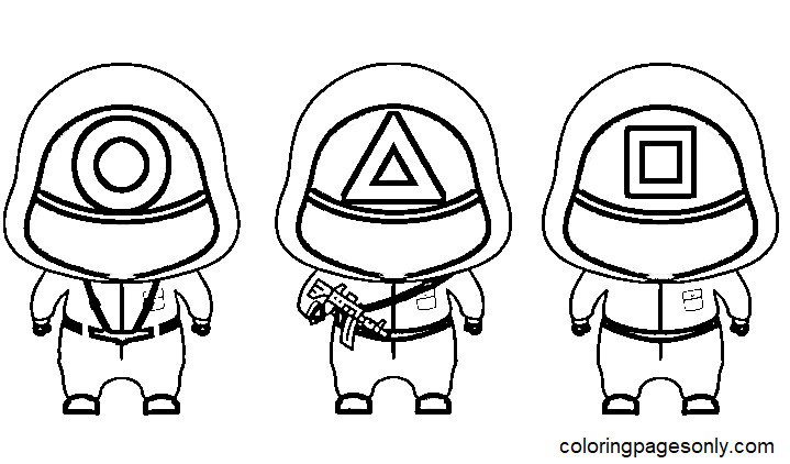 Chibi Squid Game Coloring Page