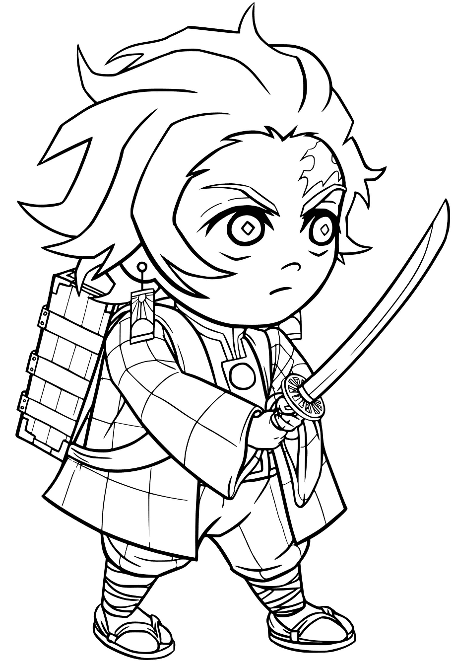 Chibi Tanjiro Coloring Pages