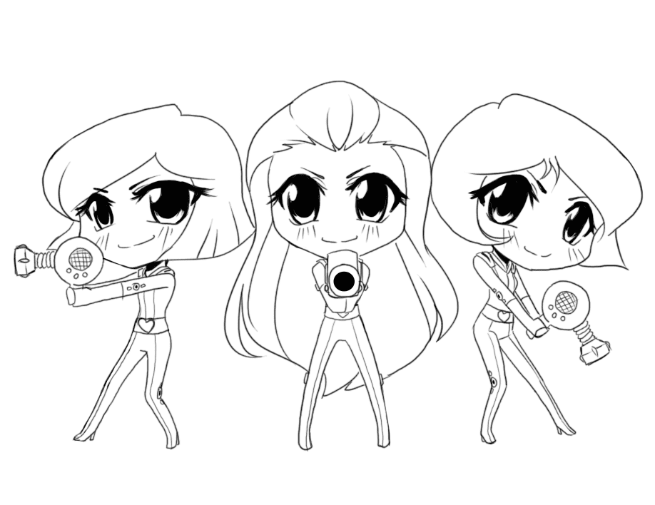 Chibi Totally Spies Coloring Page