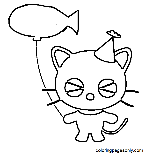 Chococat Birthday Coloring Pages