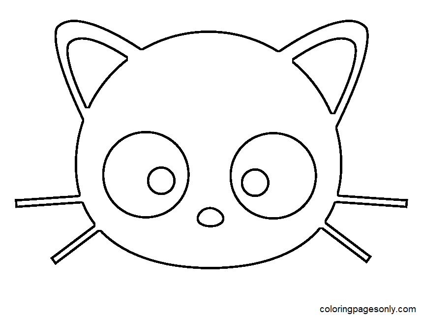Chococat Face Coloring Page