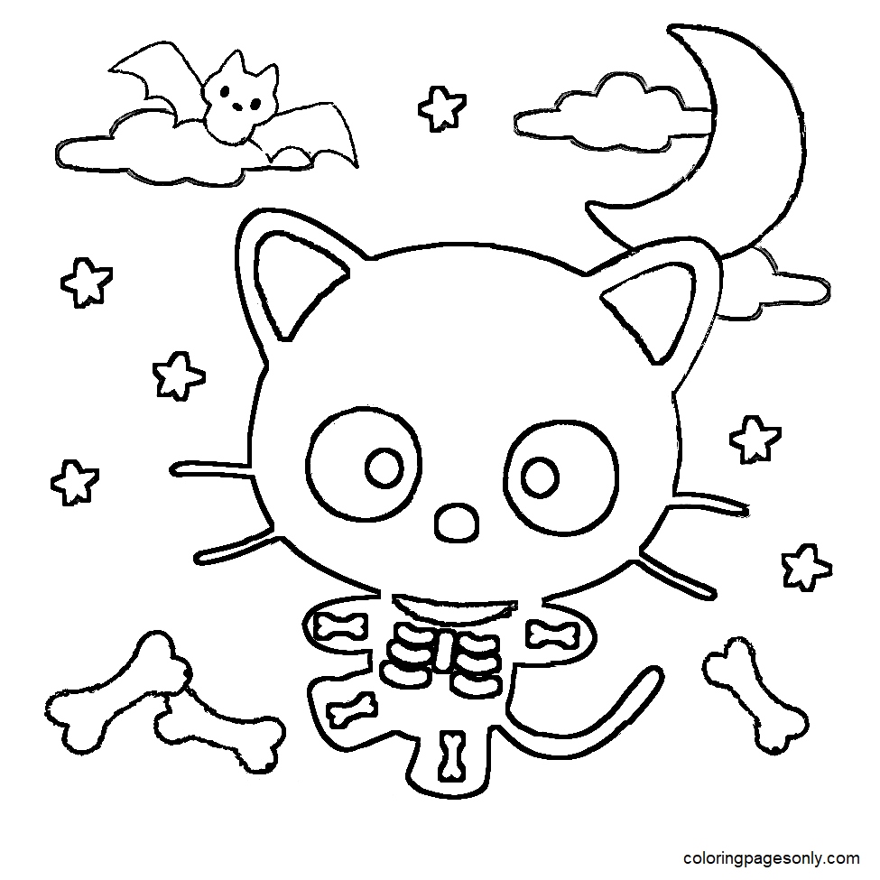 Chococat Halloween Coloring Page