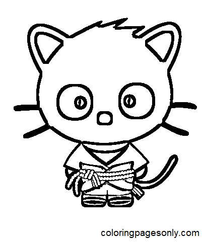 Chococat as Sasuke Uchiha Coloring Page
