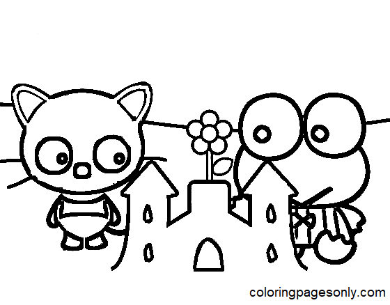 Chococat with A Friend Coloring Page