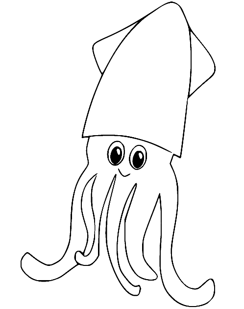 Calamar lindo de dibujos animados de Squid