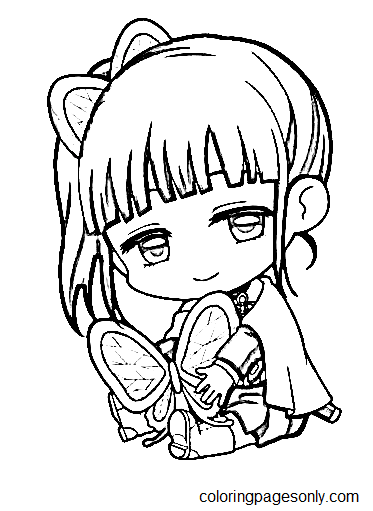 Chibi Kanao Tsuyuri Coloring Page Anime Coloring Pages | chegos.pl