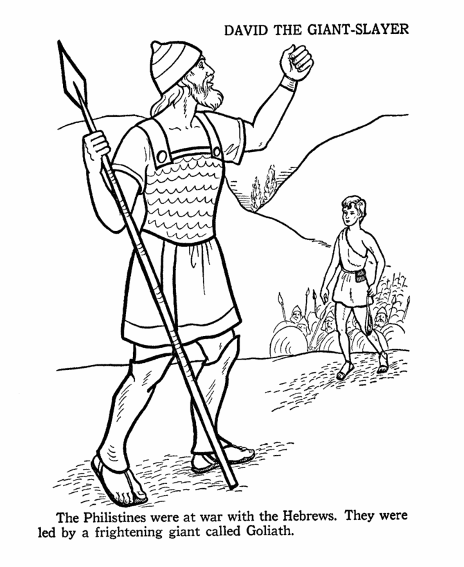 David The Giant-slayer Coloring Page