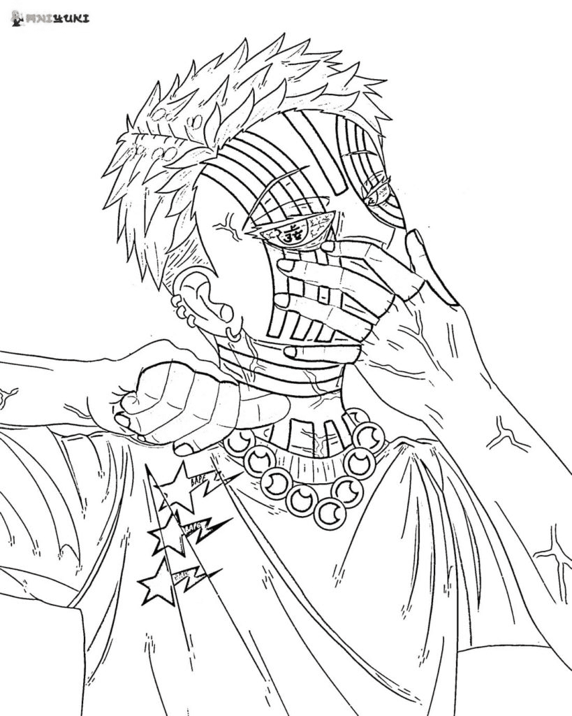 Demon Slayer Akaza Coloring Pages