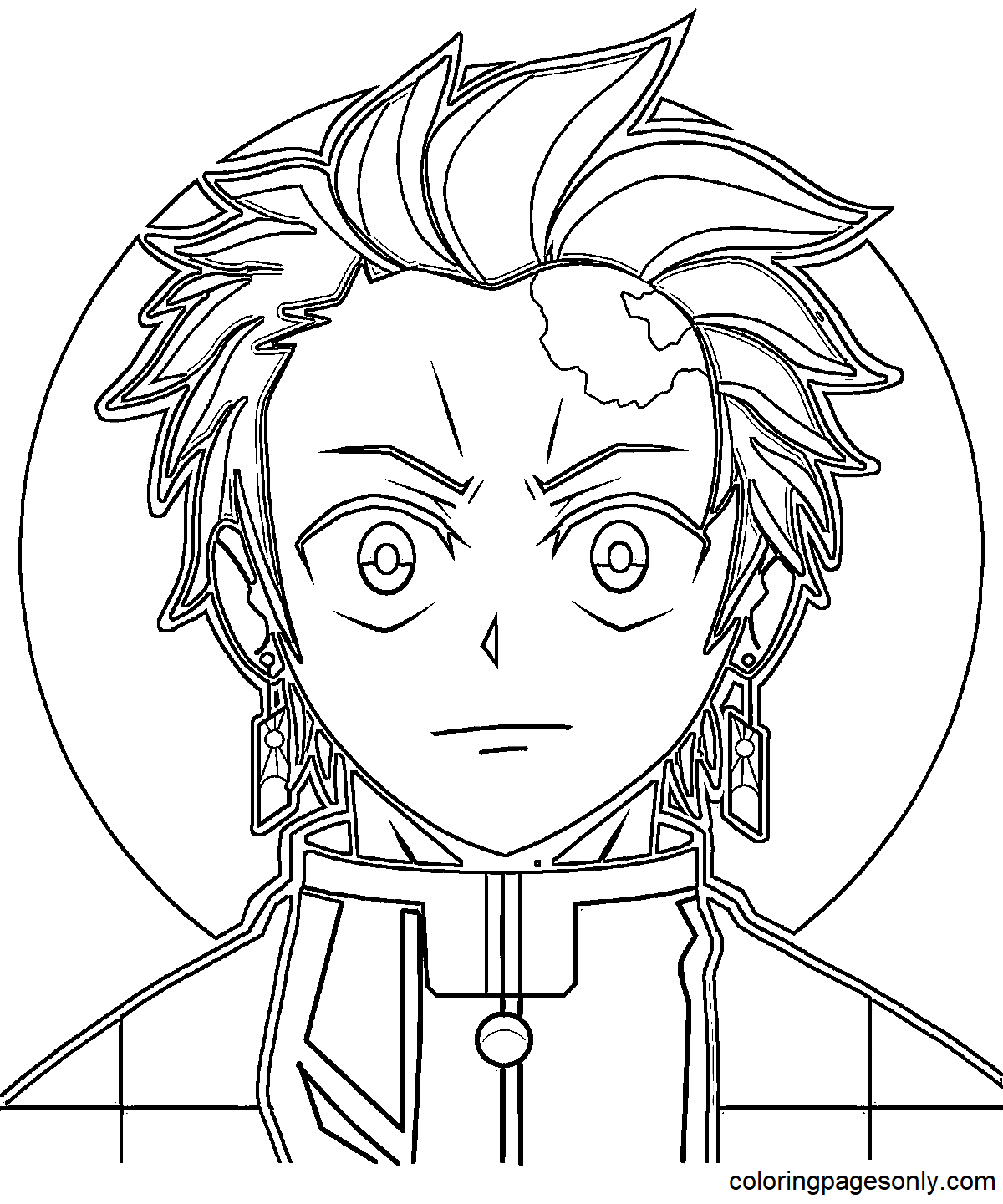 Desenhos de Tanjiro Demon Slayer para Colorir e Imprimir 