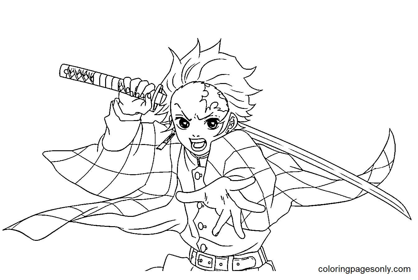 Demon Slayer - Tanjiro Coloring Pages