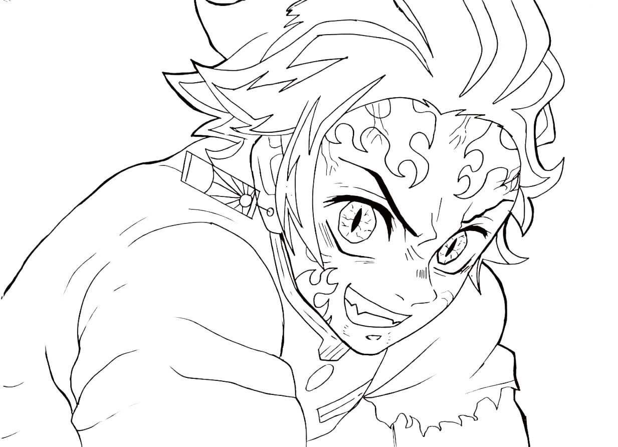 Demon Tanjiro Coloring Pages Tanjiro Coloring Pages Coloring Pages For Kids And Adults