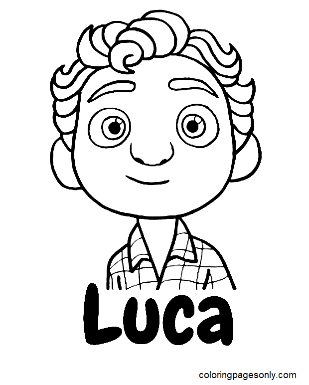 Página para colorir Disney Luca
