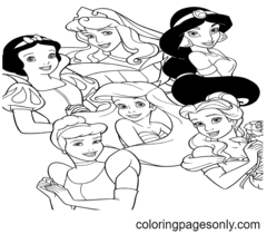 Disegni da colorare delle principesse Disney