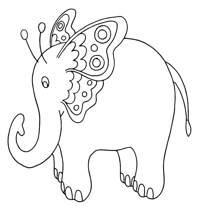 Página para colorir elefante Alebrijes