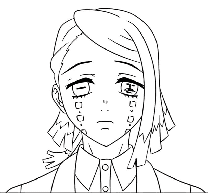Enmu Crying Coloring Page