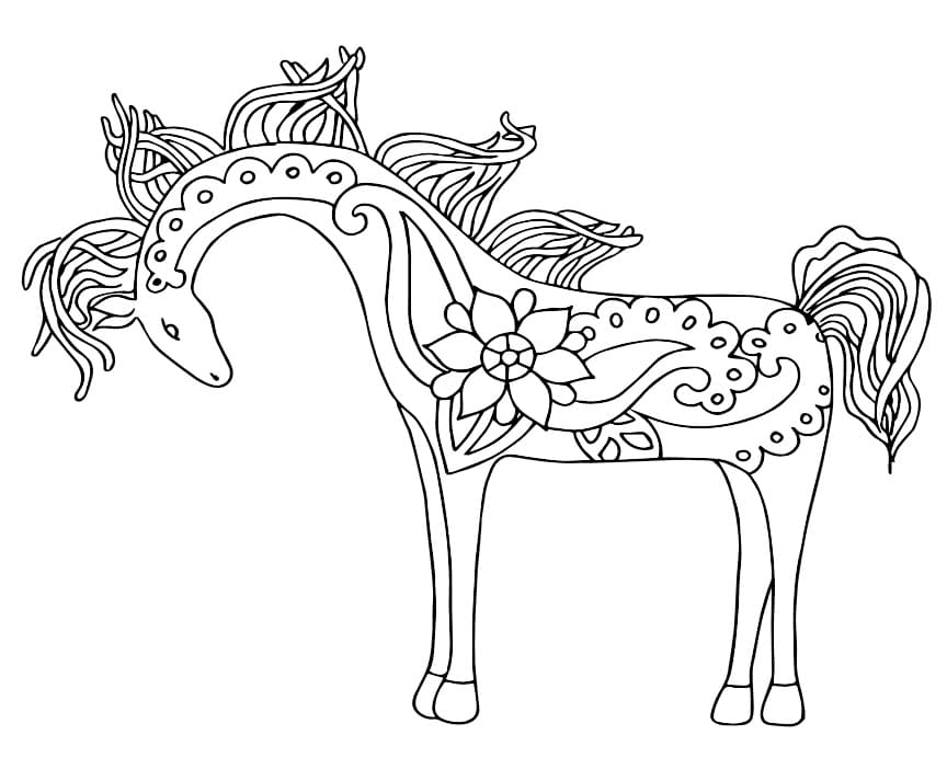 Kleurplaat Fantastic Horse Alebrijes