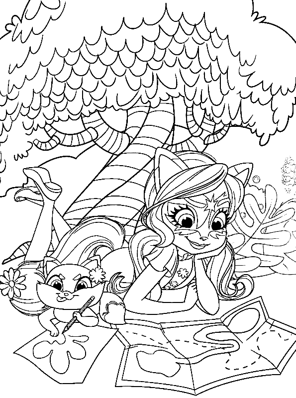 Felicity Fox with Flick Coloring Page