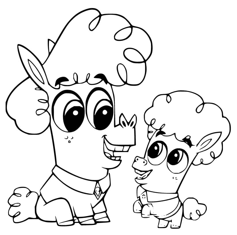 Ferris and Ferdy from Corn and Peg Coloring Page