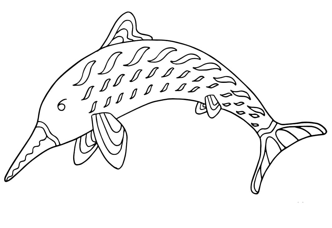Desenho de Peixe Alebrijes para Colorir