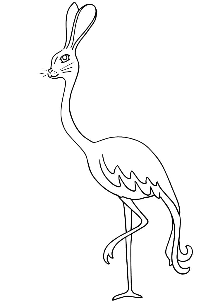 Desenho de Coelho Flamingo Alebrijes para colorir