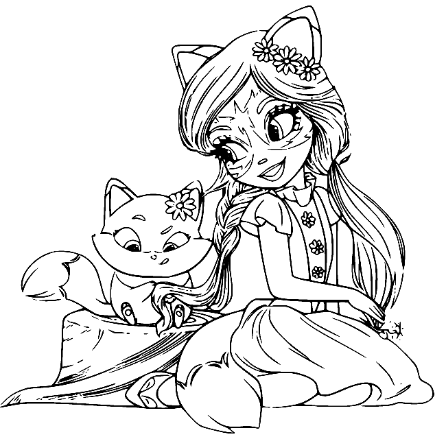 Flick and Felicity Fox Coloring Page