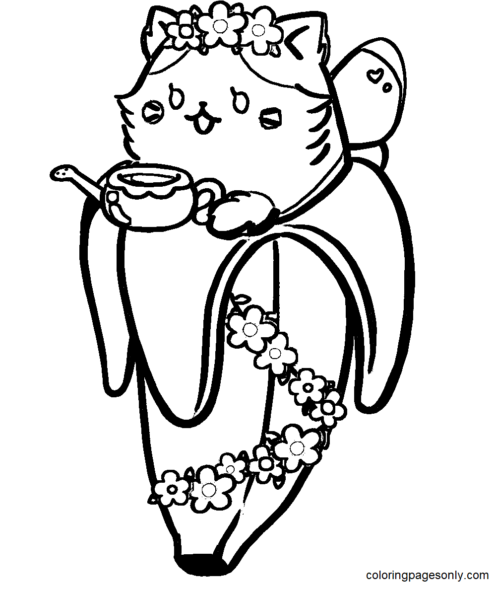 Flower Bananya Coloring Pages
